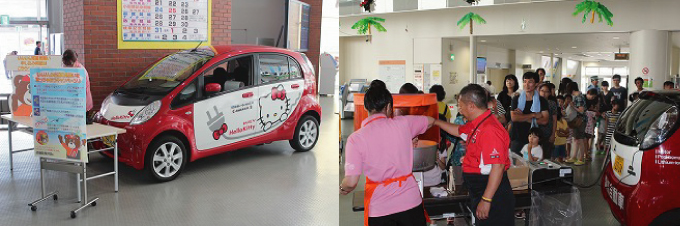 ロビーの中に「kittyMIEV」を 展示