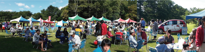 家族連れの皆さんはやっぱり おいしい空気と自然の真っただ中
